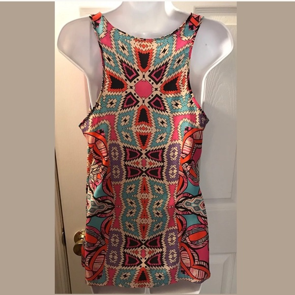 Anthro LEIFNOTES Glass Tile Blouse 100% Silk Top Shirt Sleeveless colorful geo - Picture 5 of 9